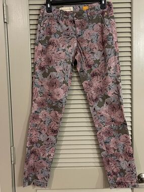 Pilcro and the Letterpress Pink & Purple Floral Skinny Jeans